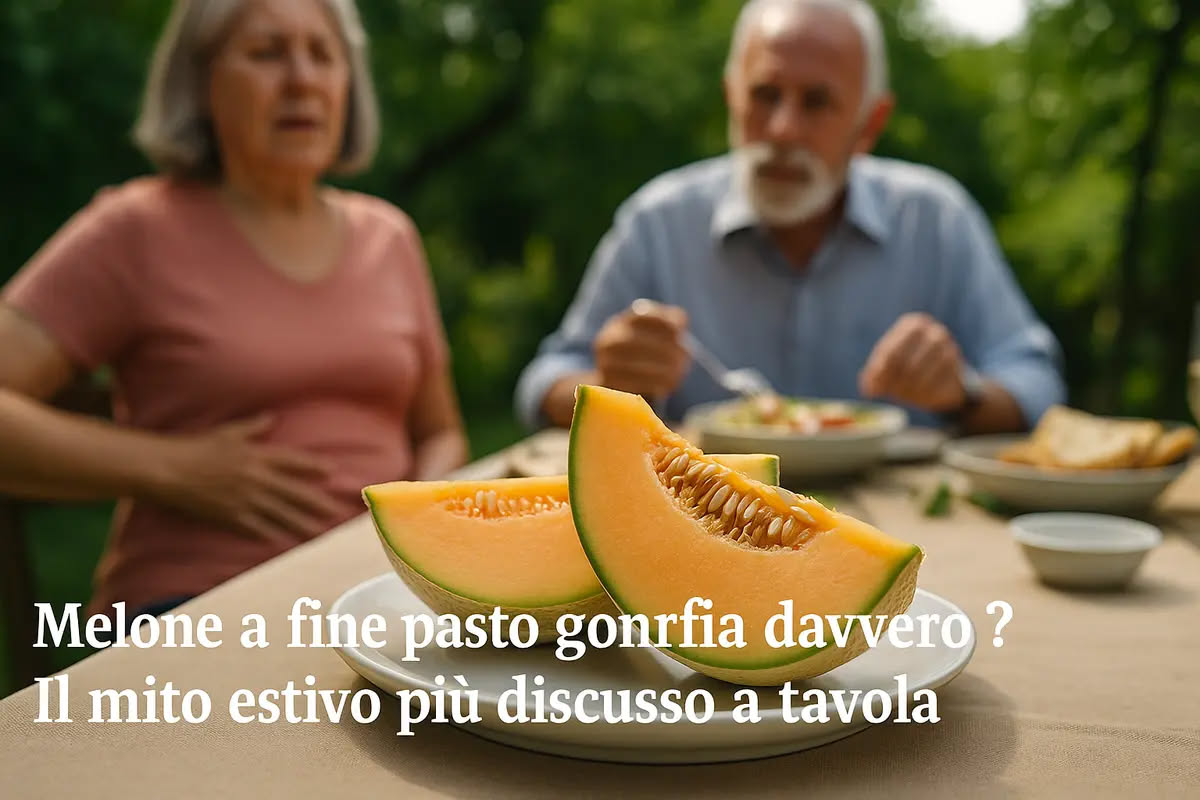 Insalata di anguria e feta servita in piatto bianco: cubetti di anguria rossa, blocchetti di feta bianca, foglie di menta verde, semi di girasole sparsi, su fondo chiaro da sopra