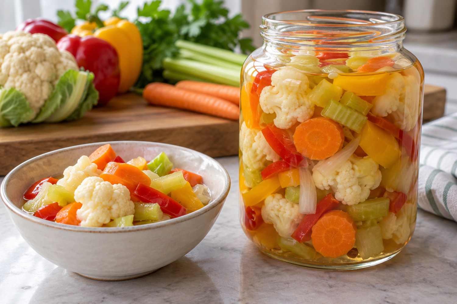 Giardiniera in agrodolce: come mantenere le verdure croccanti per tutto l'inverno