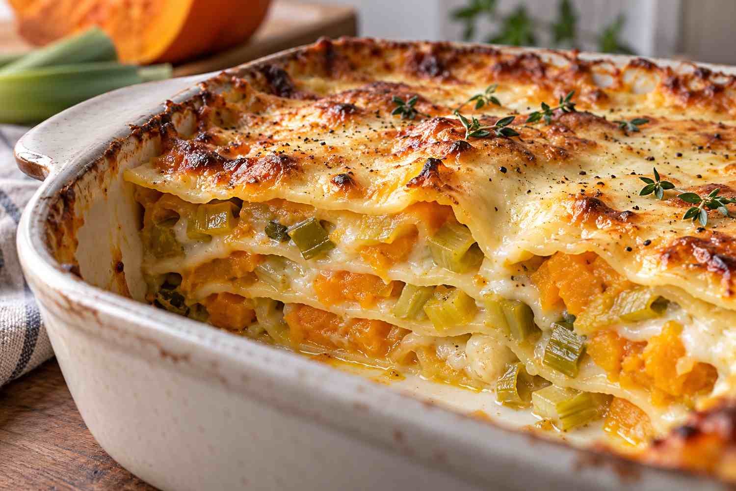 Lasagne d'autunno: ricette cremose con zucca, porri e ingredienti di stagione