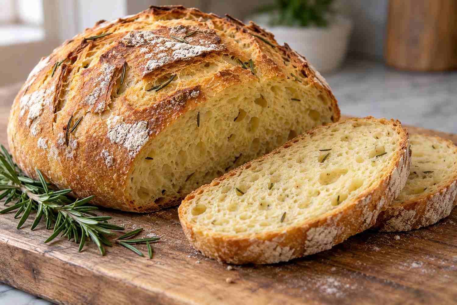 Pane di semola rimacinata al rosmarino: come ottenere una crosta dorata e una mollica gialla