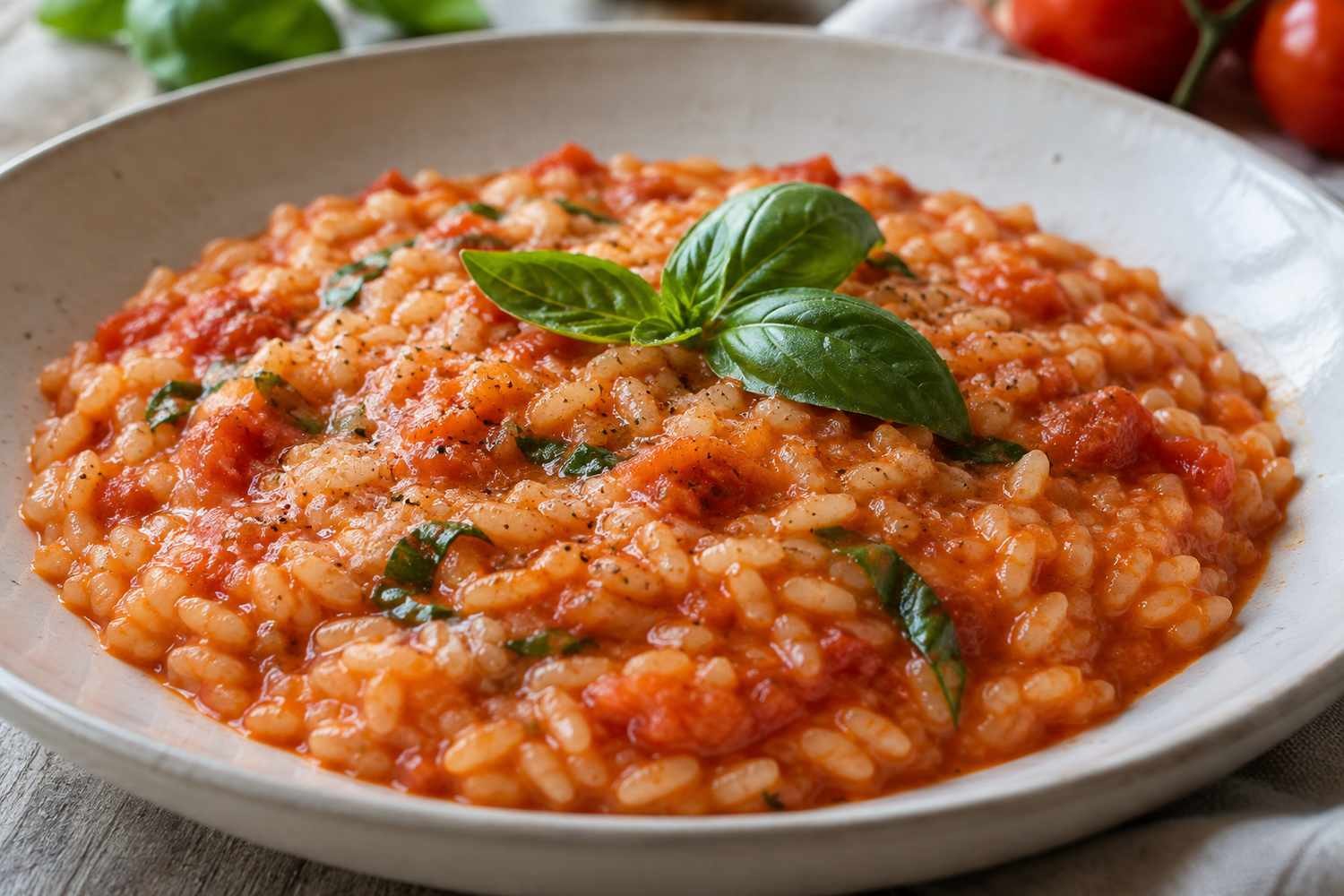 Risotto pomodoro e basilico: un piatto facile da preparare in 20 minuti