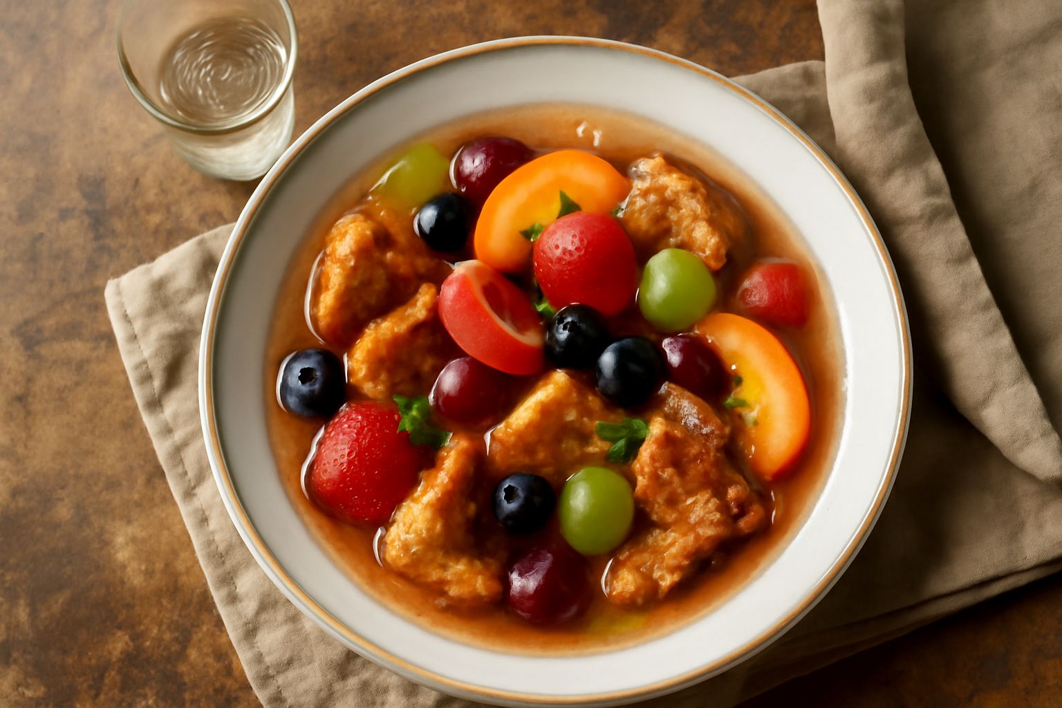 Bottiglie di vetro trasparente riempite di acquavite incolore, con frutta fermentata depositata sul fondo, etichette manoscritte bianche, poste su scaffalatura di legno scuro in cantina