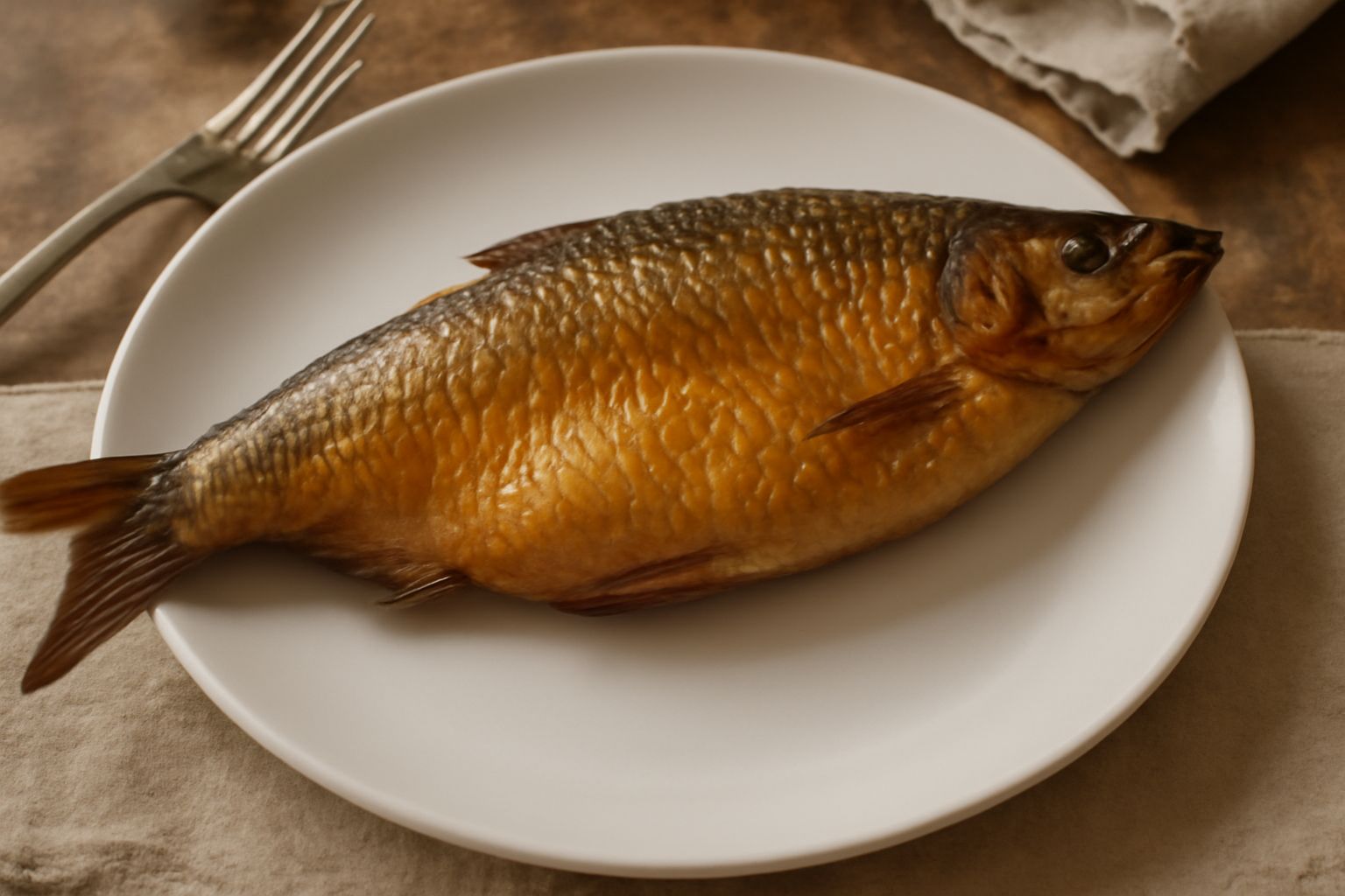 Alacce salate affumicate intere, argentate e dorate dal fumo, disposte su un vassoio di legno con limone tagliato e erbe aromatiche fresche