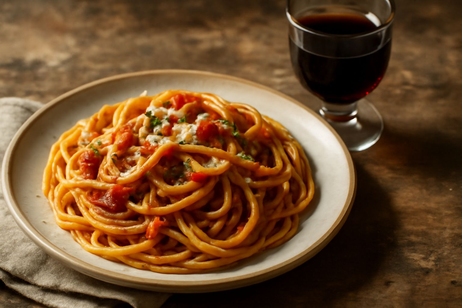 Bottiglia di vetro scuro con Amaro del Frate color ambrato, accanto a radici secche, erbe aromatiche e un bicchierino di liquore trasparente e dorato, su fondo in legno invecchiato