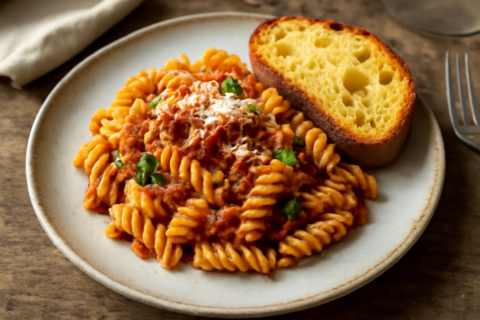 Pane di semola intero e affettato, con mollica gialla intenso e porose, crosta dorata e brillante, farina di semola sparsa sulla tavola di legno scuro