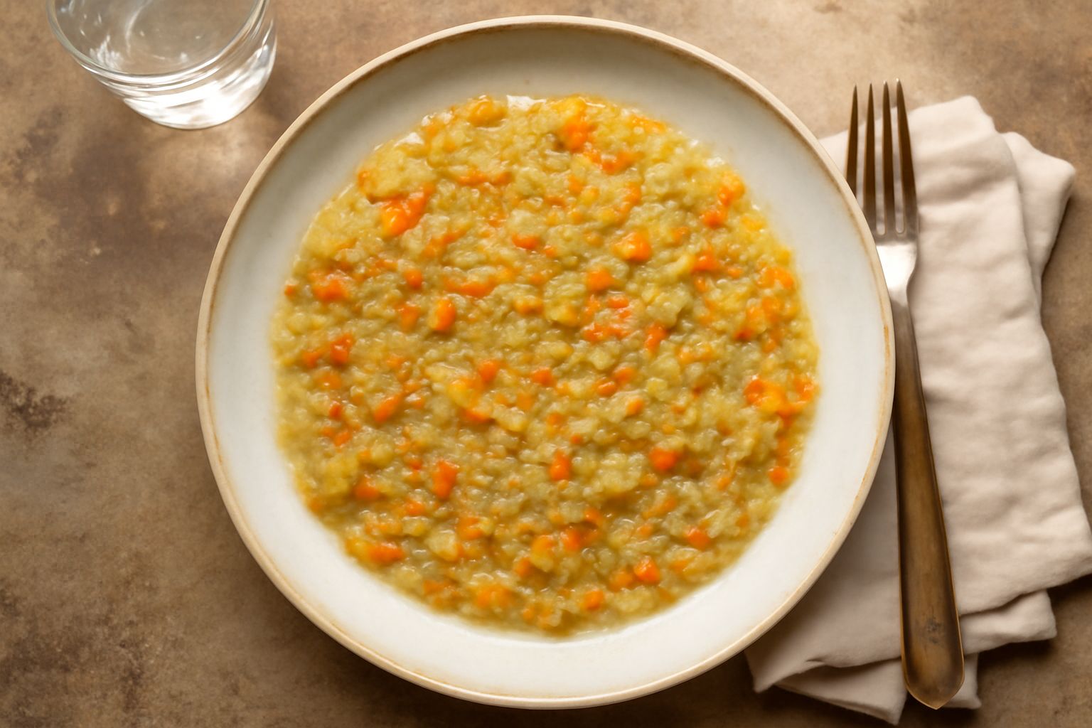 Sedano, carota e cipolla tritati finemente su un tagliere di legno, accanto a un coltello da chef. I tre ingredienti separati e mescolati mostrano i colori giallo, arancione e bianco.