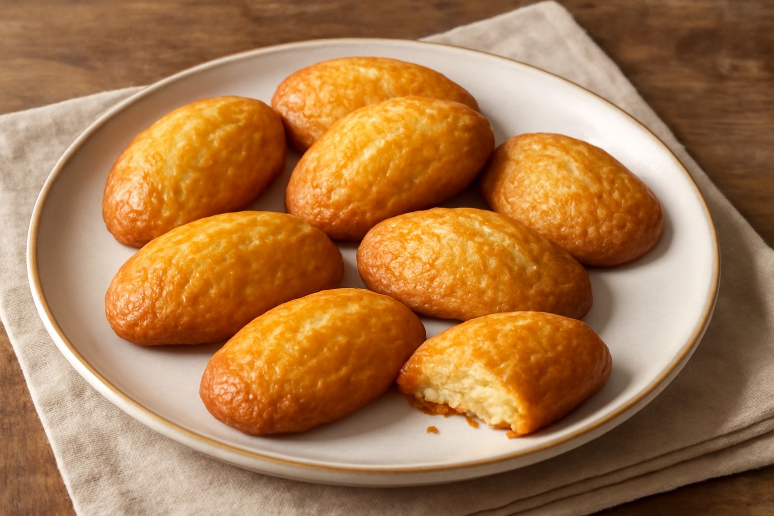 Biscotti di Trecate color oro disposti su una superficie bianca, croccanti e friabili, alcuni leggermente inclinati, accanto a una tazza di latte