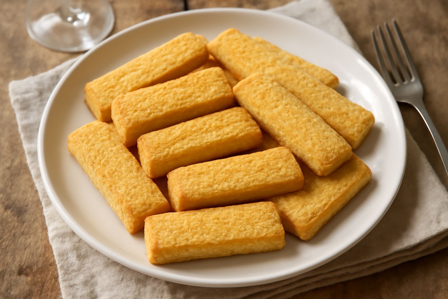 Biscottini di Savona dorati e croccanti disposti in pile su un piatto bianco, con superficie rugosa e leggermente granulosa, di forma ovale allungata, accanto a una tazza di caffè