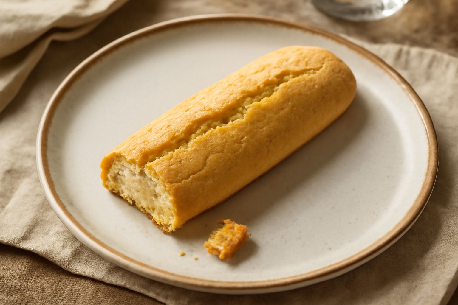 Biscotti di Frascati dorati e croccanti disposti su un piatto bianco, con superficie liscia e leggermente screpolata, accanto a una tazza di caffè