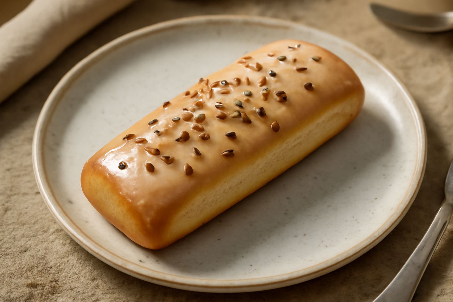 Biscotti regina dorati e croccanti disposti su piatto bianco, con visibili i semi di anice sulla superficie, sfondo sfuocato con tazza di caffè
