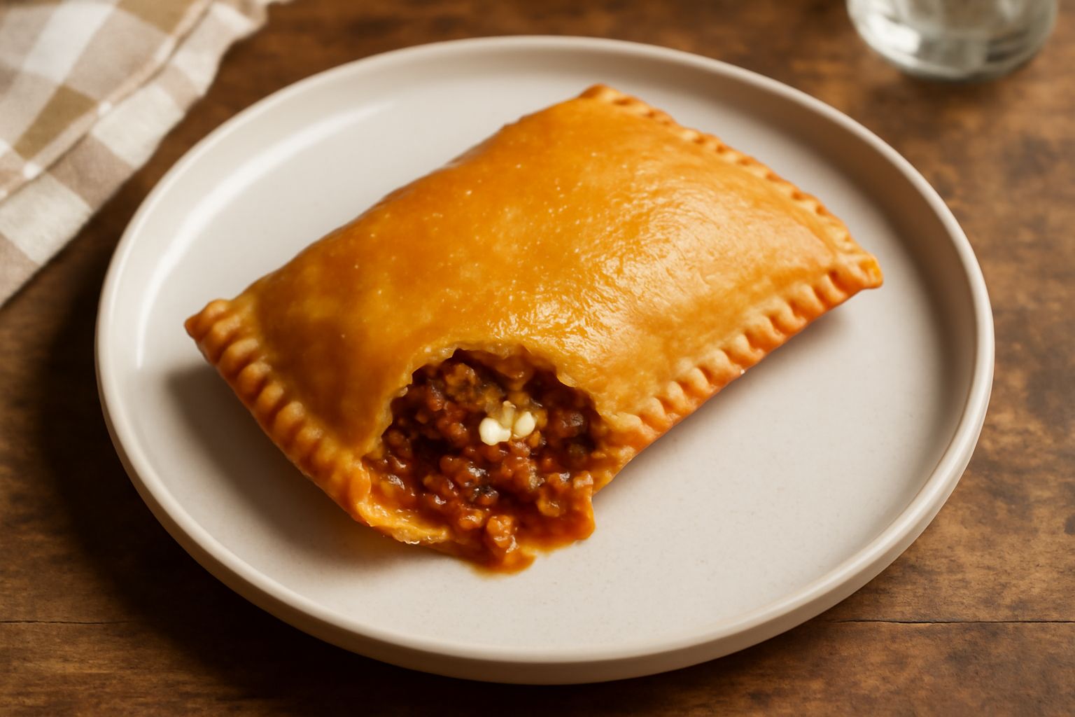 Bucconeddi appena fritti, dorati e croccanti, disposti su carta da forno assorbente con righe di ragù visibile nel taglio e spruzzata di formaggio parmigiano grattugiato