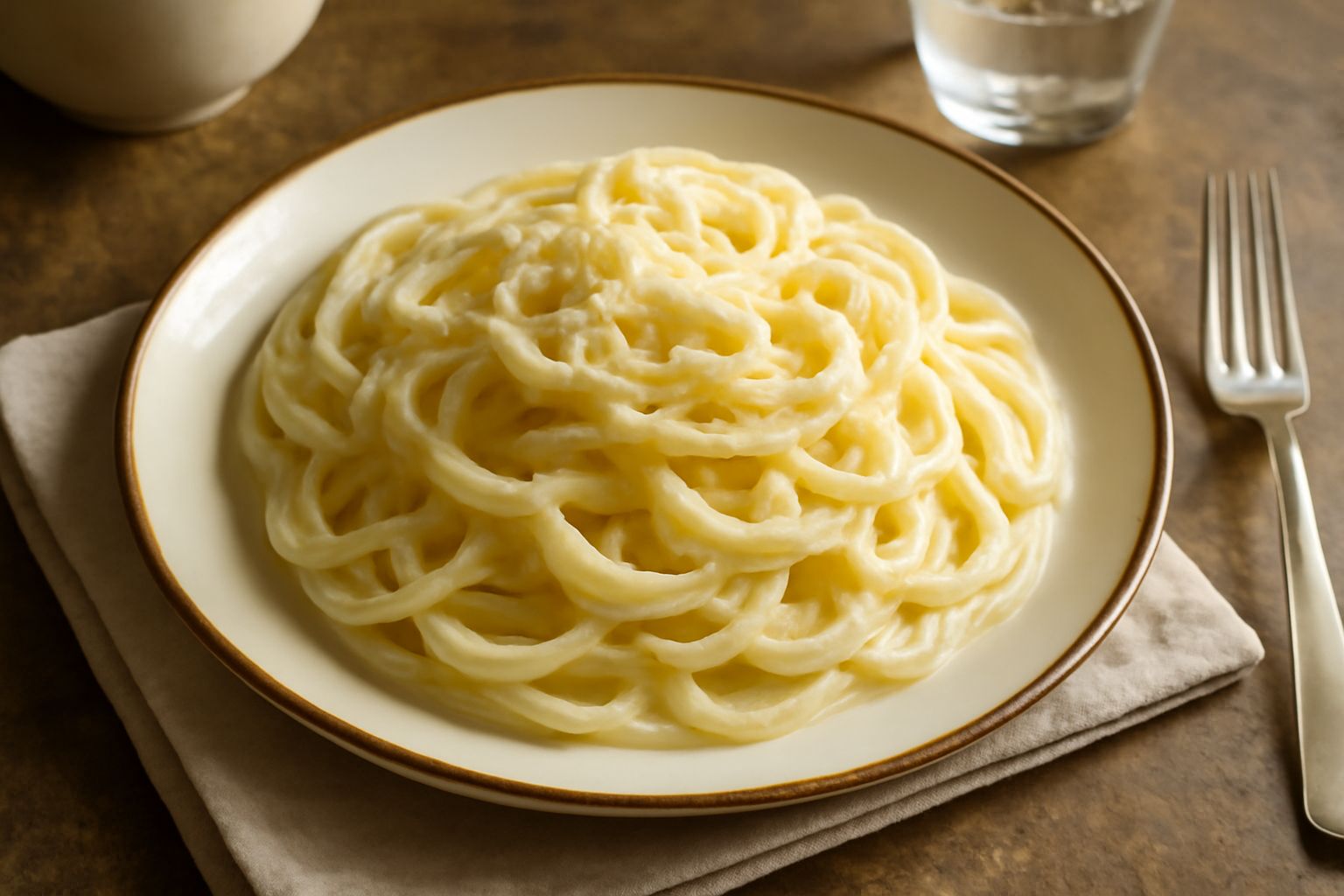 Piatto con buro grattugiato color crema e formaggio fuso giallo dorato, condito con olio e pepe nero, su fondo bianco