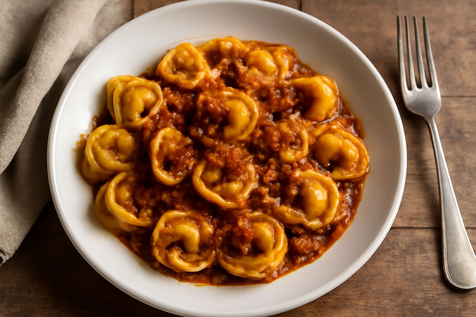 Cappelletti piegati a forma di piccolo cappello in un piatto bianco, immersi in brodo trasparente dorato, guarniti con parmigiano grattugiato e prezzemolo fresco