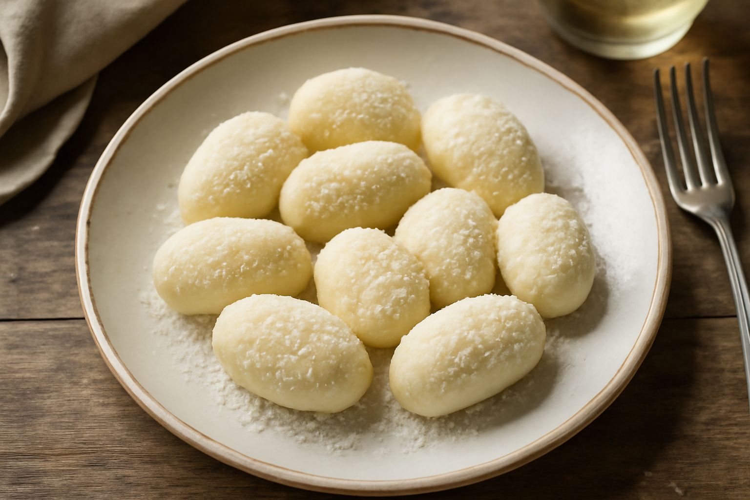 Caramelle di ricotta di forma ovale con superficie leggermente screpolata e di colore bianco crema, guarnite con scorza d'arancia e pistacchio tritato, su un piatto bianco