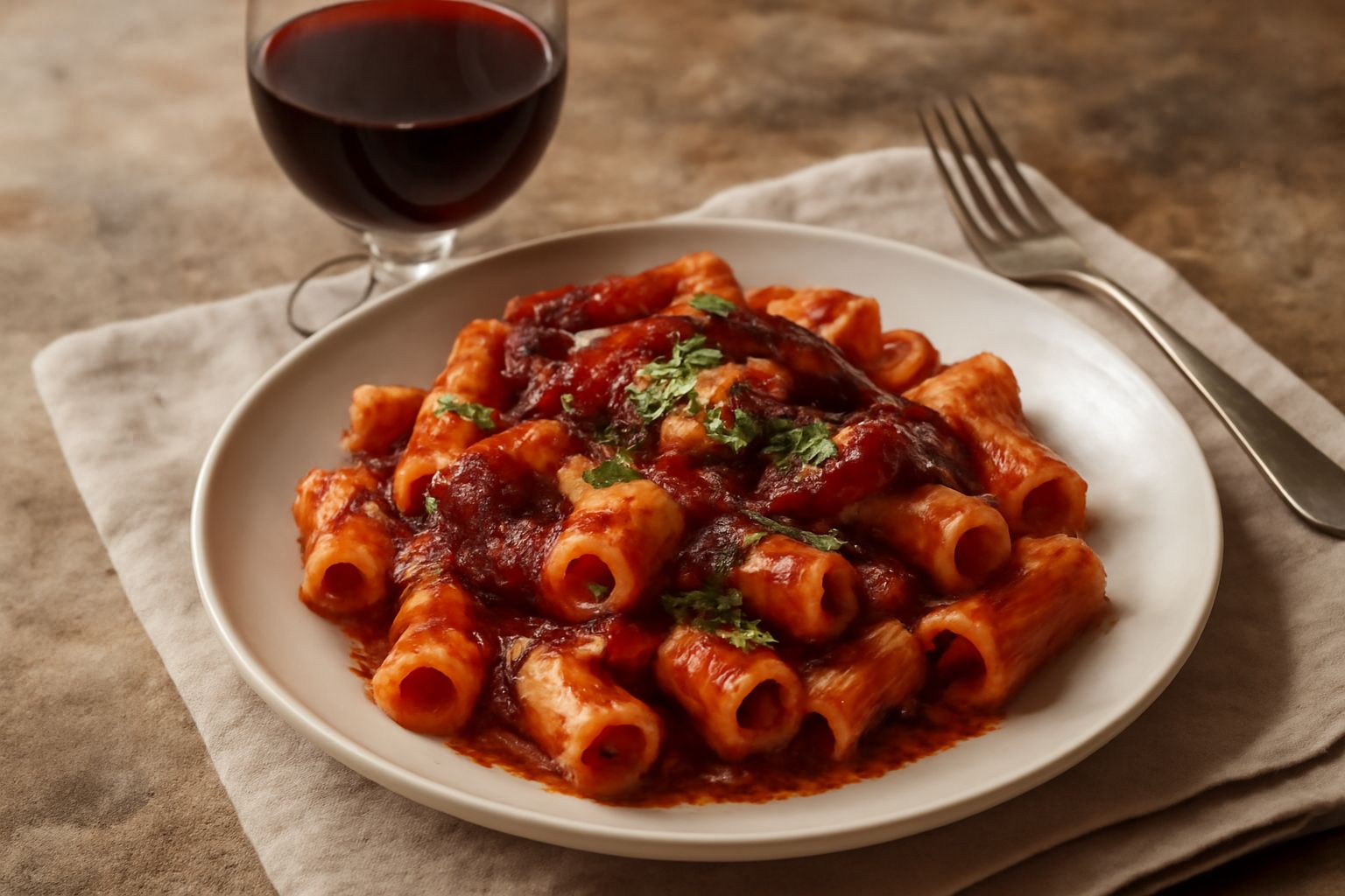 Bicchiere di vino Cesanese di Olevano rosso rubino con riflessi granato, servito con tagliere di salumi e formaggi bianchi su tavolo in legno chiaro, luce naturale pomeridiana
