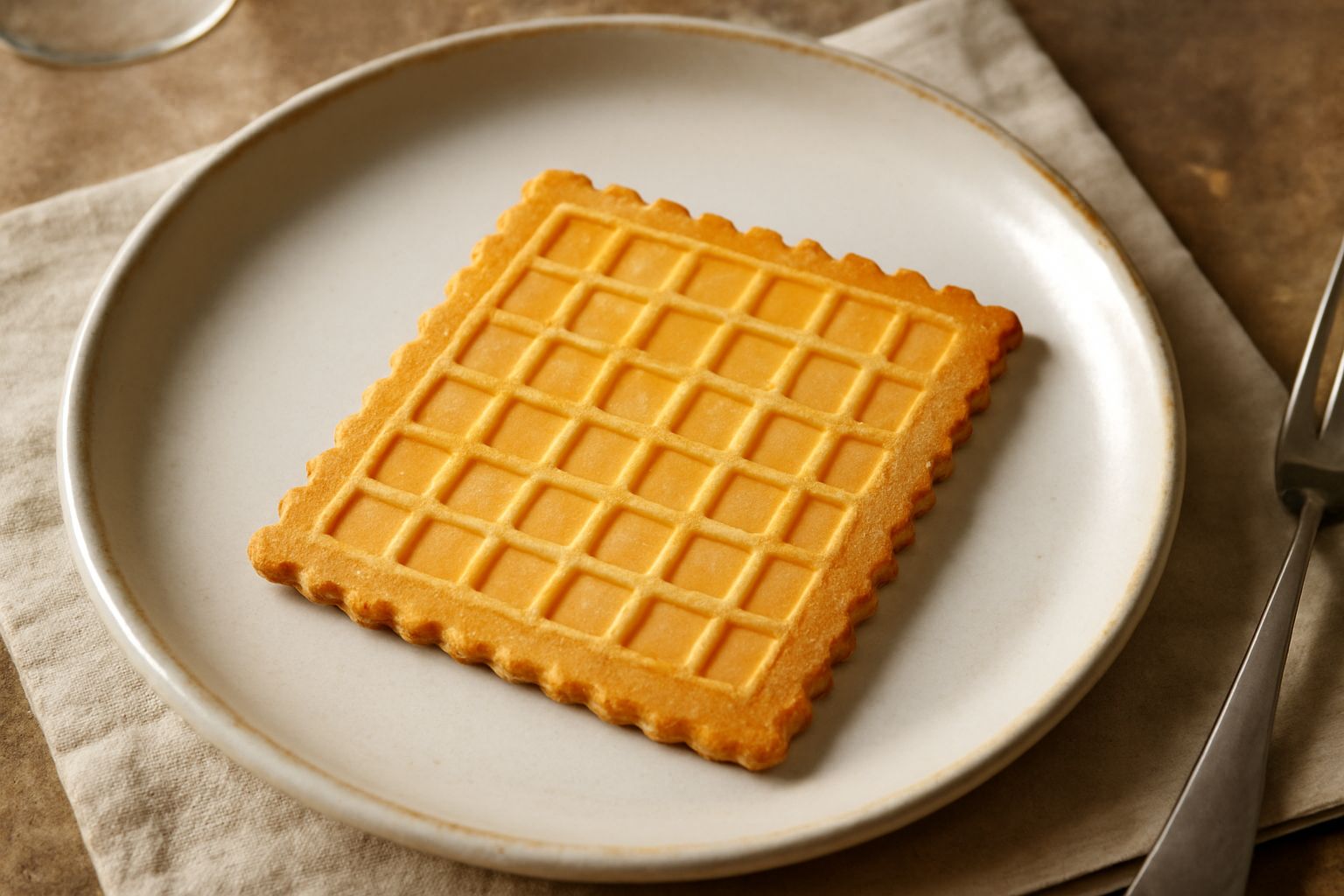 Cialde irpine dorate e croccanti disposte su un piatto bianco, con una forma quadrata e bordi ondulati, accanto a una tazza di caffè