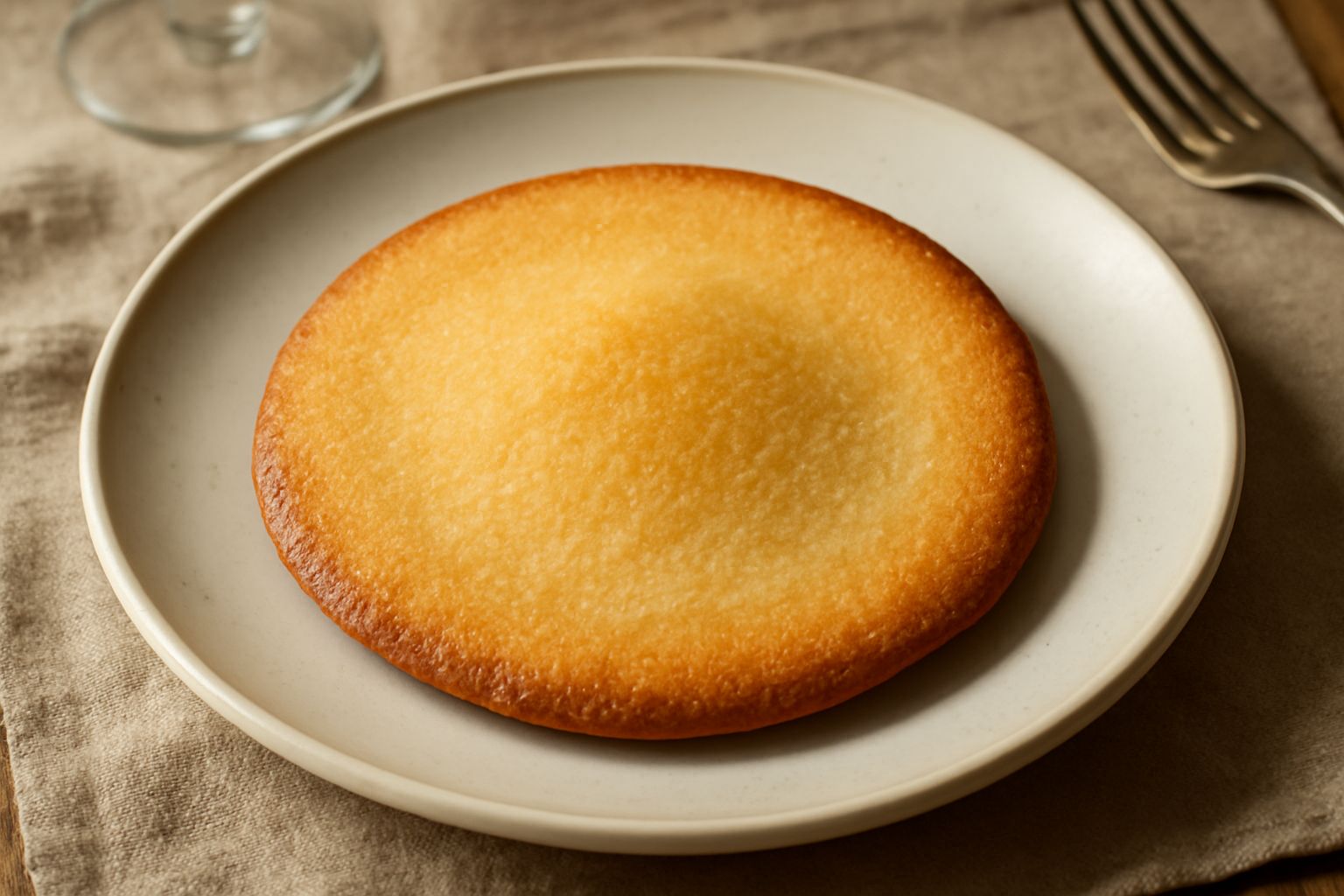 Cialde toscane dorate e croccanti impilate su un piatto bianco, con superficie leggermente rugosa e colore marrone chiaro uniforme