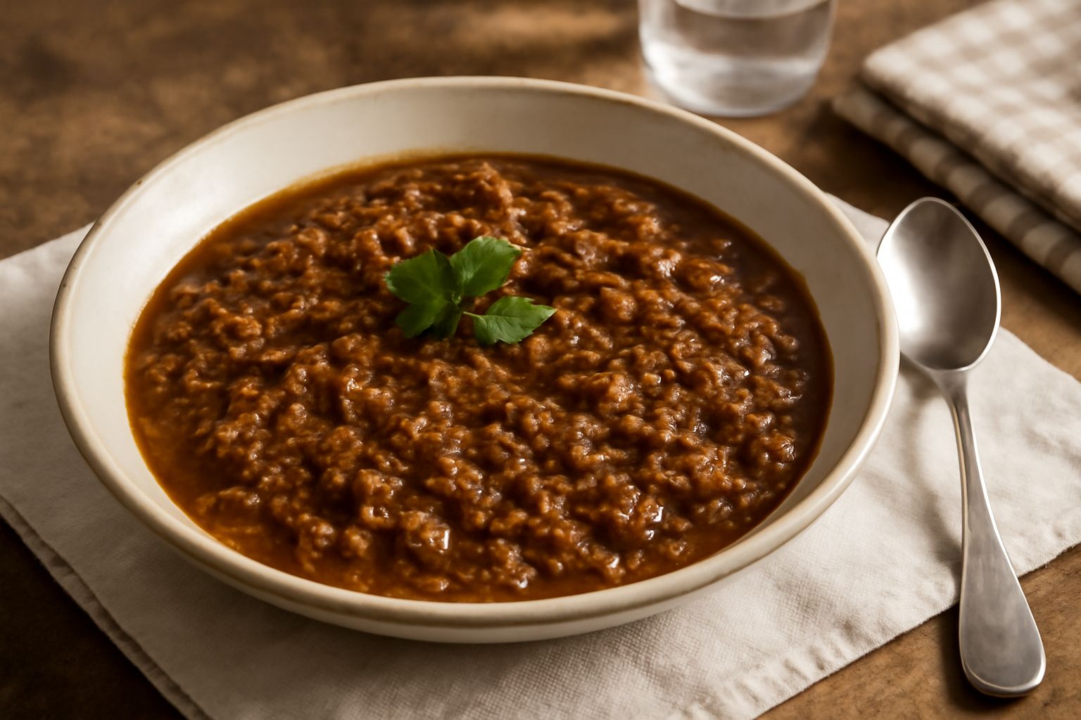 Cibreo in un piatto bianco: miscela di rigaglie di pollo marroni e dorate con umido di pomodoro e cipolla, caldo e fumante, contorno di pane tostato sul bordo
