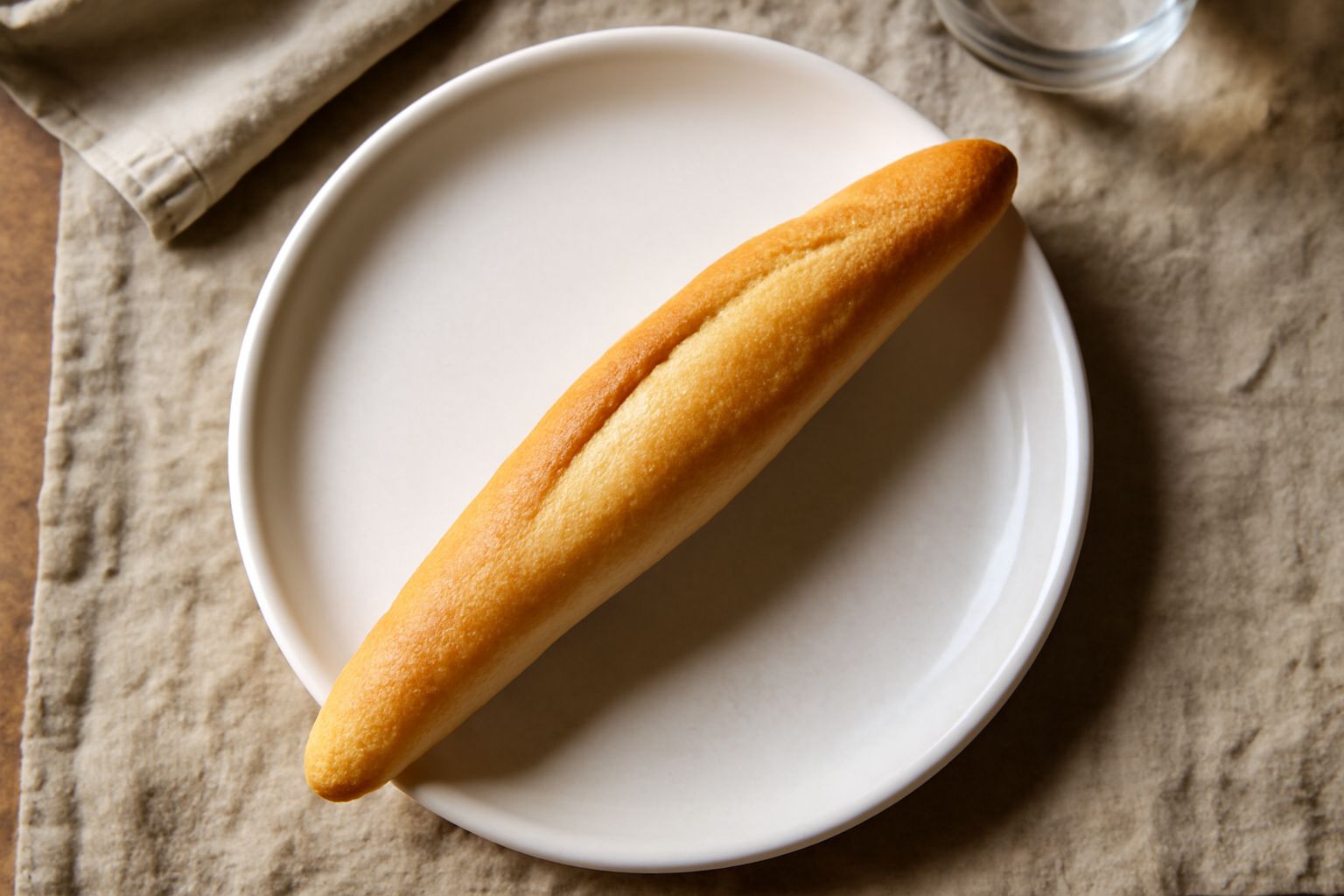 Tre ciriole rietine dorate e croccanti disposte su una tavola di legno scuro, con sfoglie di farina bianca, forma allungata e sigaro, crosta dorata sfoglia