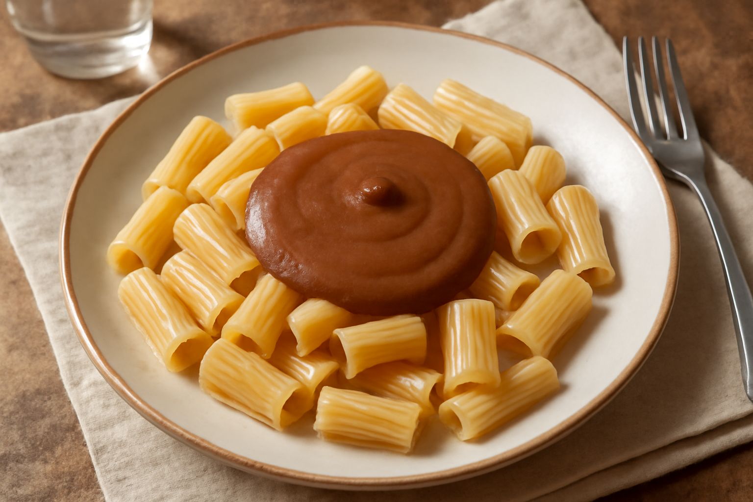 Ciotola di ceramica bianca con condimento di nocciole cremoso e liscio, color marrone tostato, con cucchiaio di legno, accanto manciate di nocciole intere sgusciate