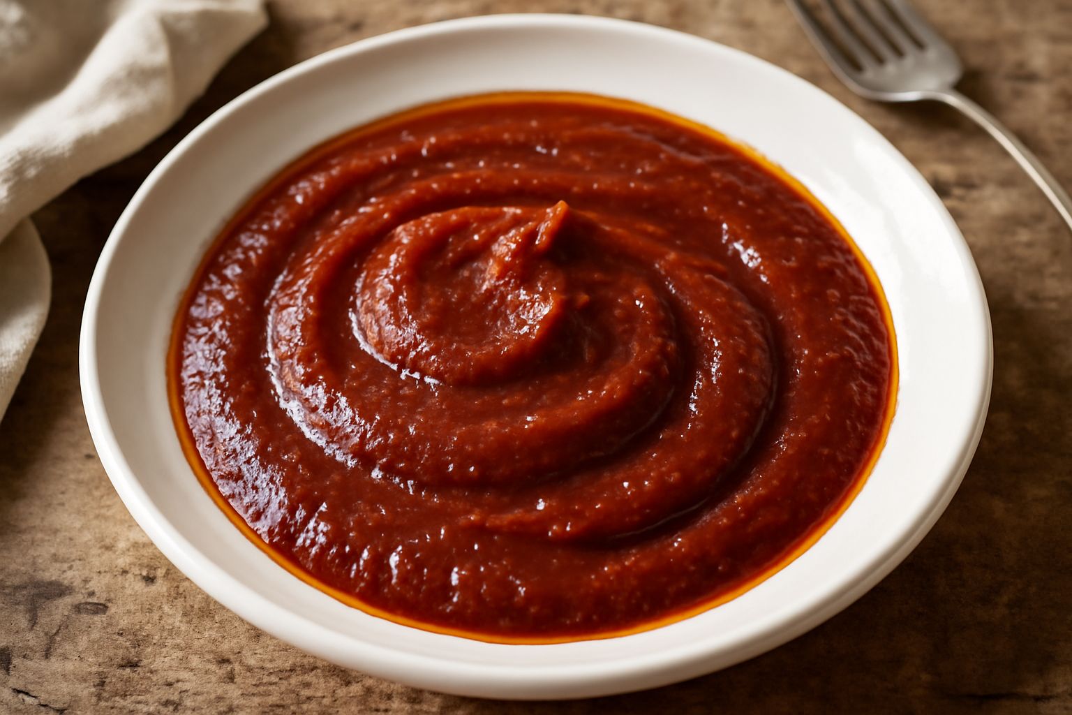 Vasetto di vetro con conserva di pomodoro trevigiana color rosso scuro, densa e lucida, in primo piano su un tavolo di legno con pomodori freschi rossi attorno