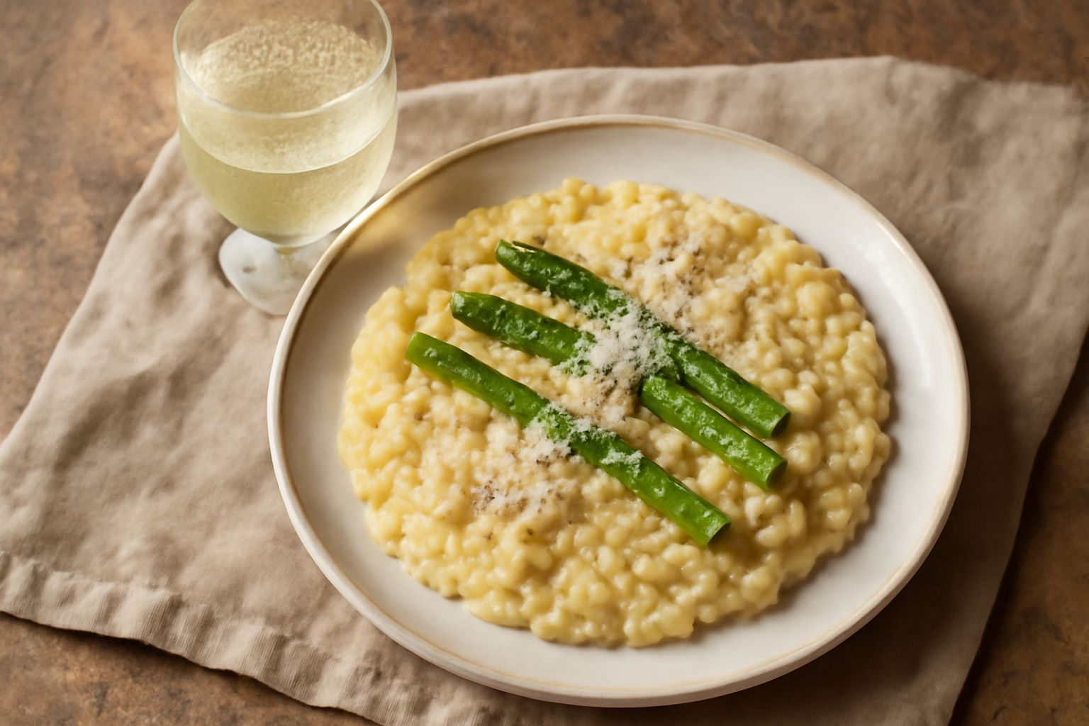 Bicchiere di vino bianco Cortese dell'Oltrepò trasparente con riflessi gialli, ghiaccio e gocce di condensa, su tavolo di legno chiaro con sfondo di uva bianca e colline