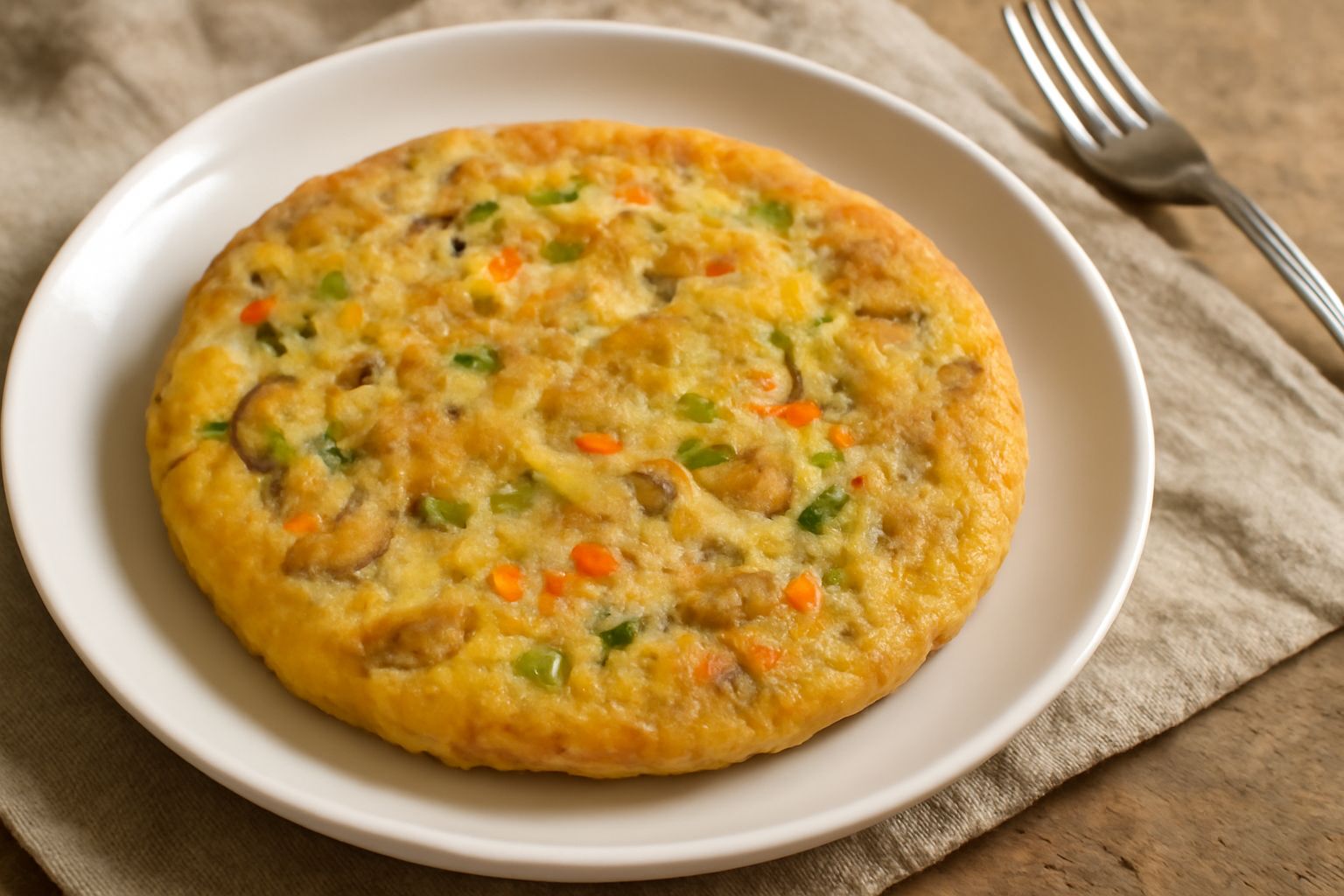 Crescentina appena cotta, dorata e friabile, spezzata a metà per mostrare l'interno poroso, con frammenti di verdure e formaggio visibili, poggiata su un piatto bianco con una ciotolina di olio extrav