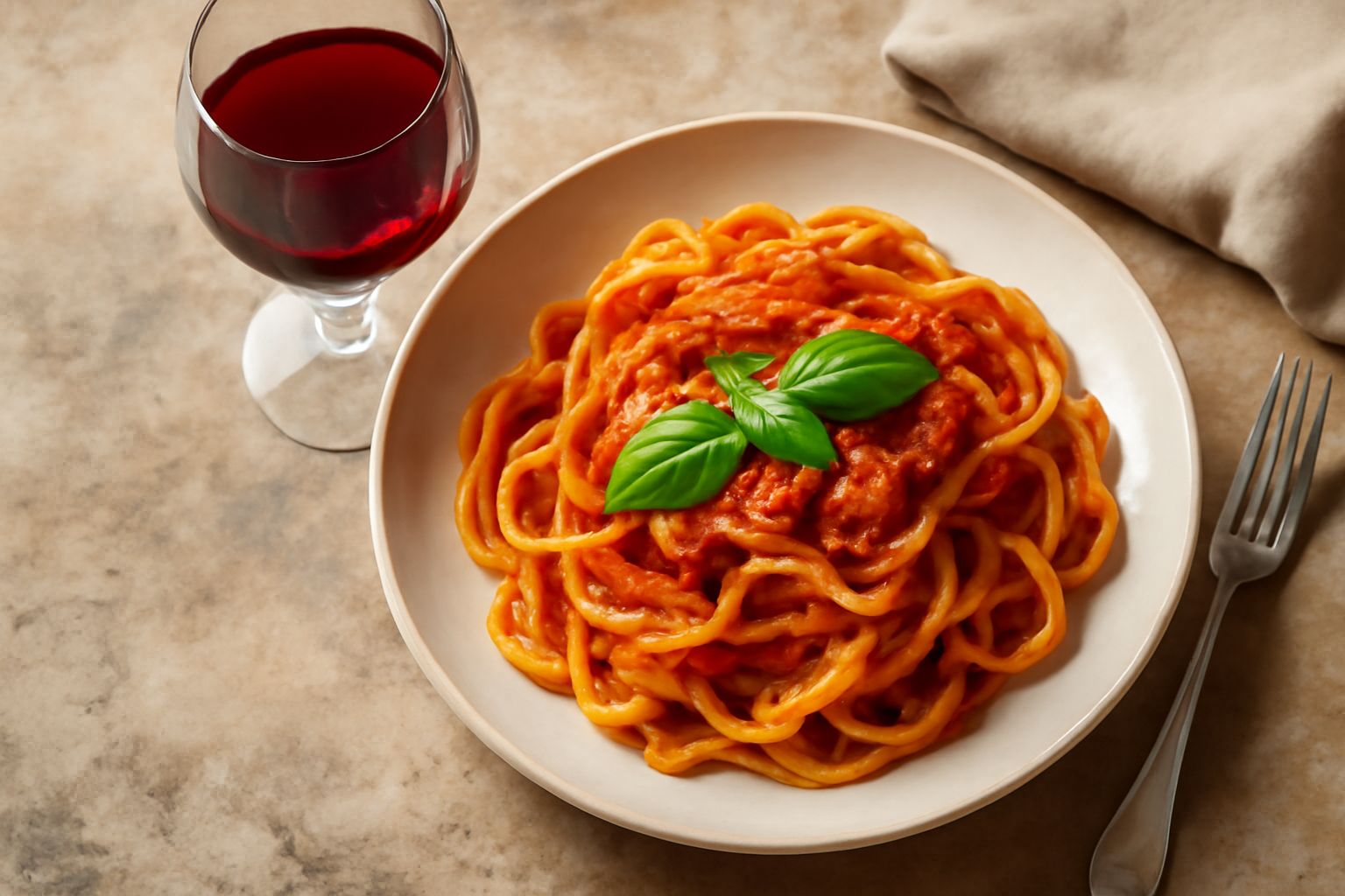 Bicchiere di vino rosso chiaro Frappato con riflessi rubino, servito freddo su tavolo con calice a stelo sottile e luce naturale