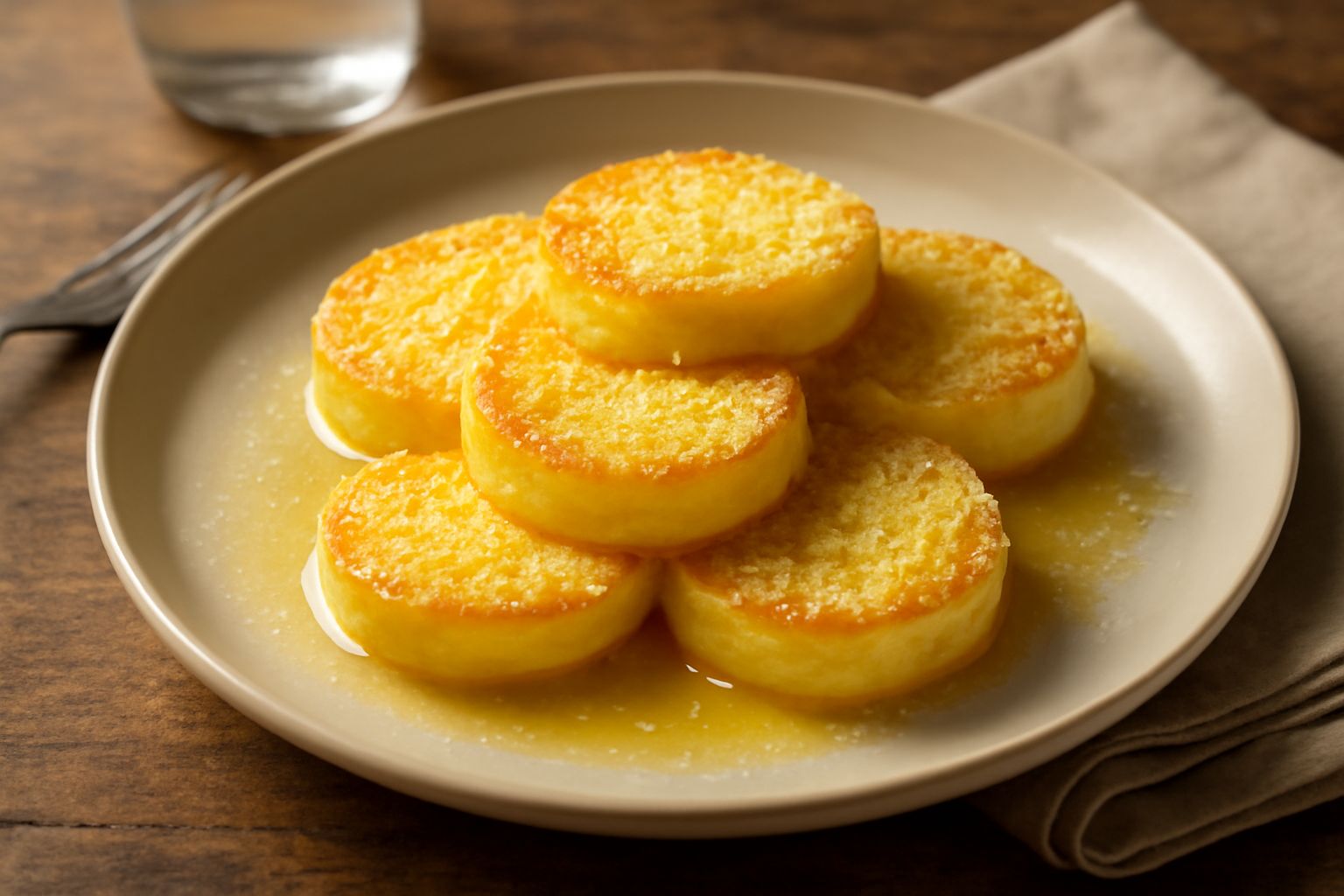 Piatto di gnocchi alla vicentina dorati e cremosi, ricoperti di burro fuso e formaggio grattugiato, in un piatto bianco fondo con contorno di prezzemolo fresco