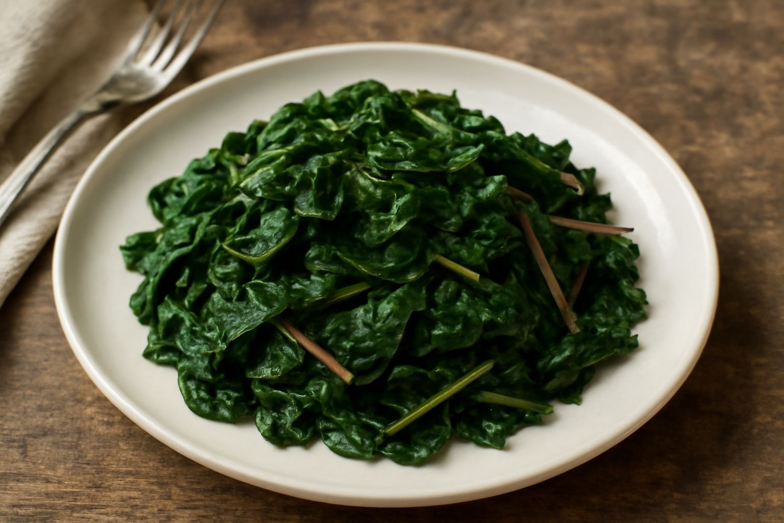 Insalata di amaranto selvatico in una ciotola bianca: foglie verde scuro e steli teneri misti a pomodori gialli tagliati a spicchi, fette di cipolla rossa sottile e germogli verdi, condita con olio do
