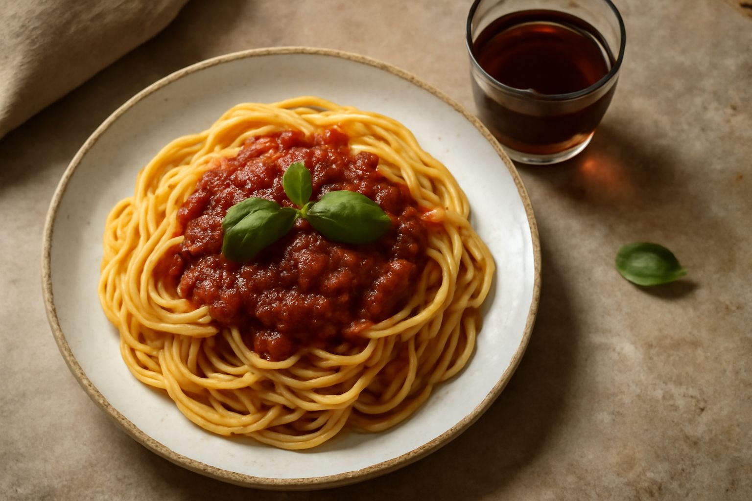 Bicchiere di cristallo con liquore di noce acerba dal colore ambrato scuro, illuminato dalla luce, accanto a noci verdi intere e spezzate su una superficie di legno