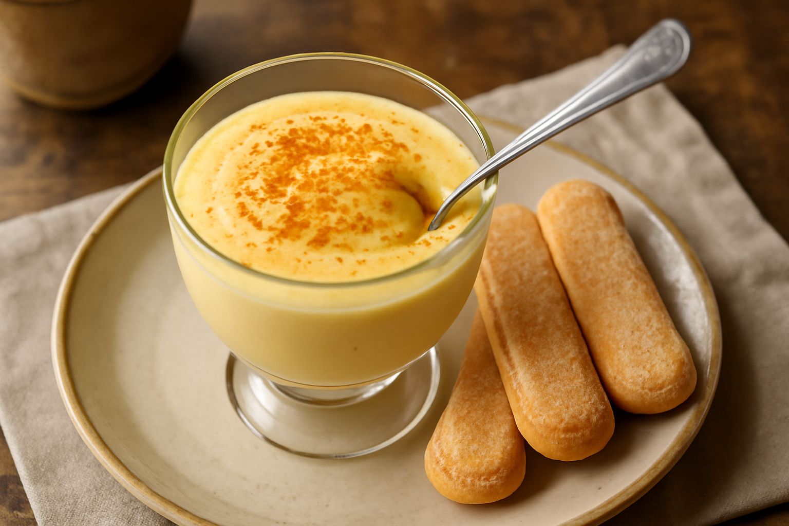 Bicchiere trasparente di Moscato di Noto color giallo paglierino con riflessi dorati, con accanto uva moscato bianca e una bottiglia di vino sullo sfondo