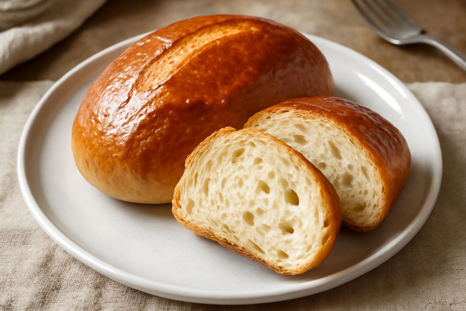 Pane all'olio di Rieti affettato su tagliere di legno, crosta dorata e screpolata, mollica bianca e giallastra, tracce di olio sulla superficie, pane intero sullo sfondo