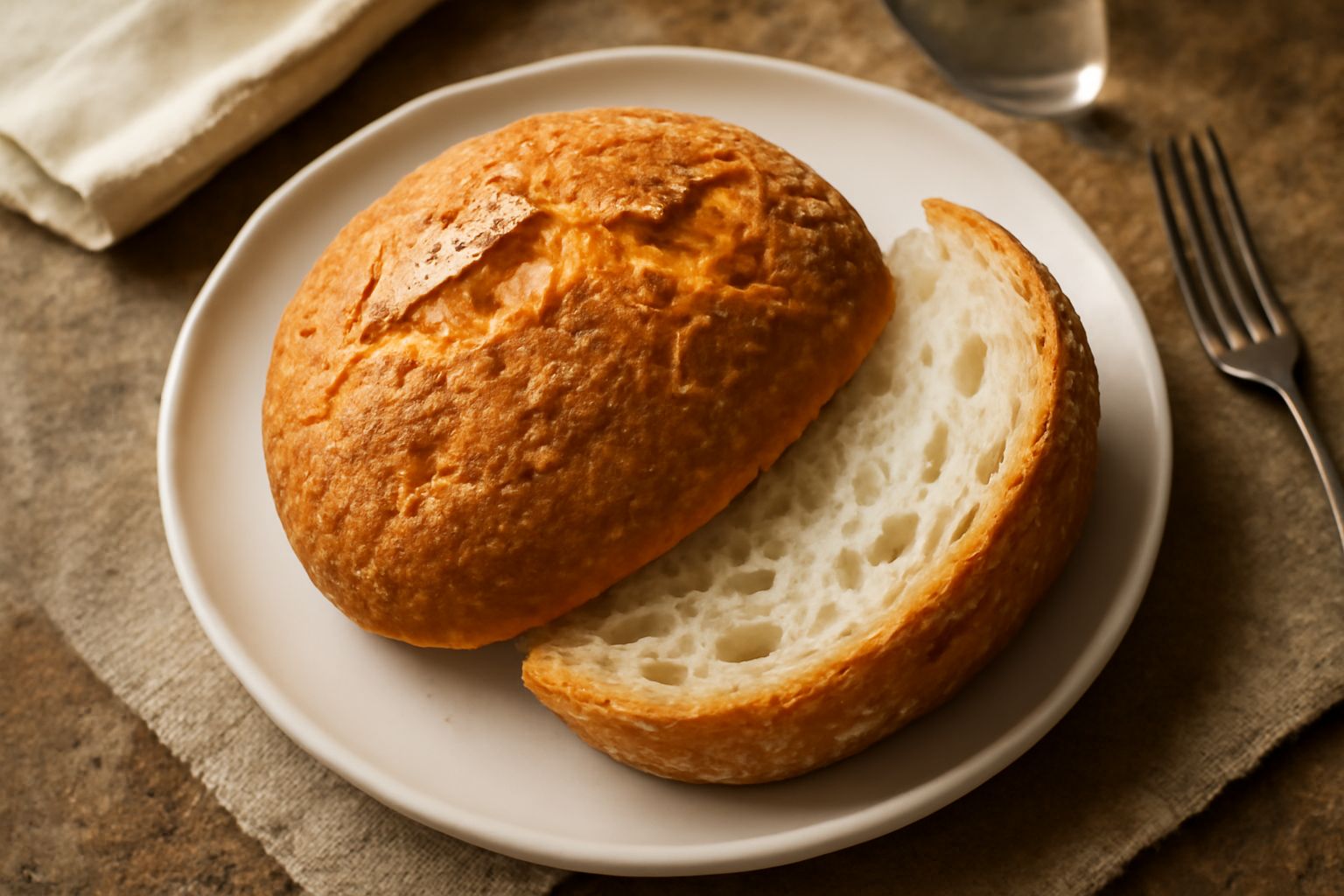 Pane di Montepulciano tagliato a fette, con crosta dorata e screpolature superficiali, impilato su una tavola di legno. L'interno è visibilmente morbido e alveolato. Accanto una manata di spighe di gr