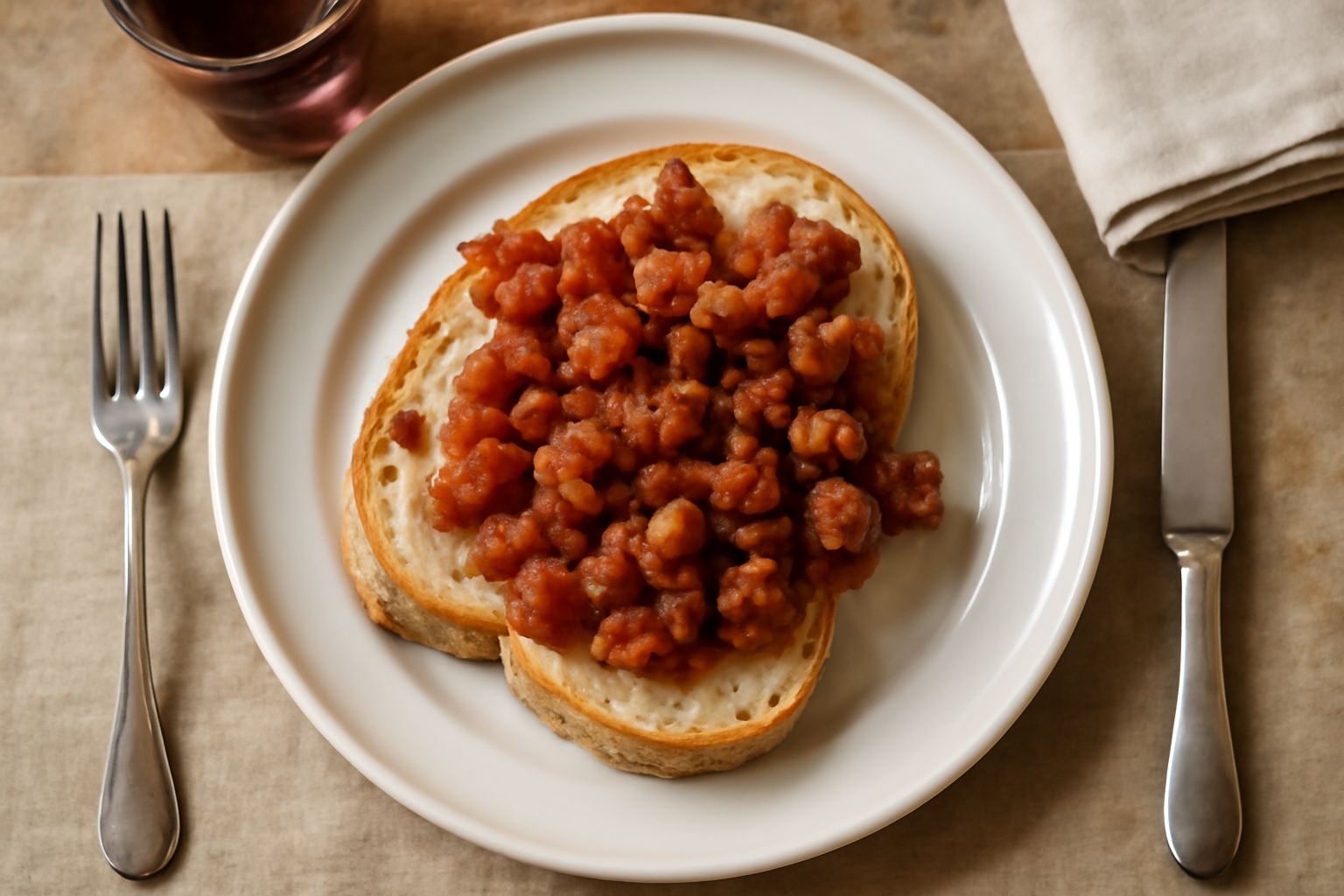 Pane e ciccioli appena sfornato, crosta color nocciola con rigature di taglio, spaccatura irregolare che mostra i pezzetti bianchi e dorati di ciccioli distribuiti nell'impasto, posato su tavolo di le