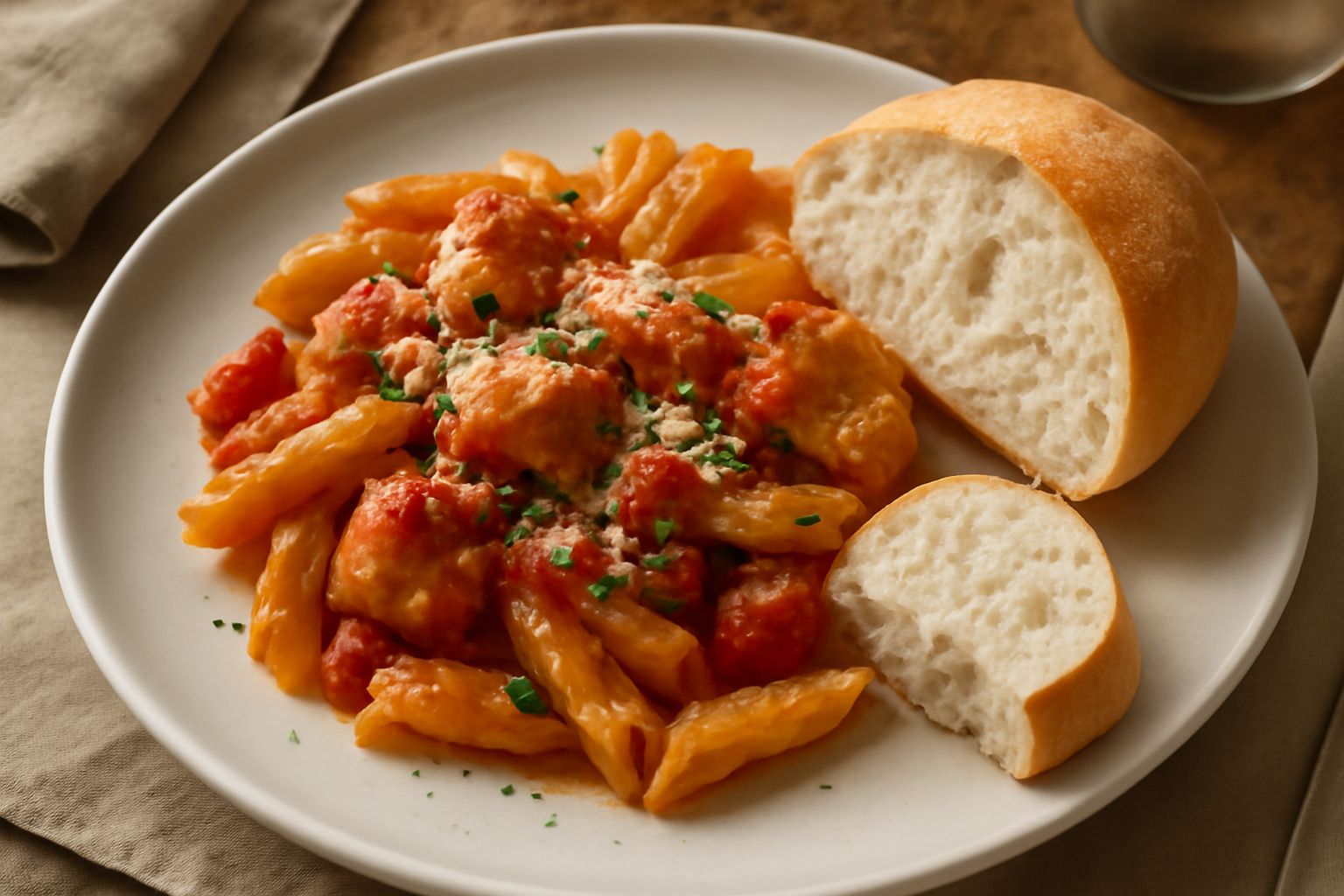 Pane veneto fragrante appena sfornato, con crosta dorata sottile, tagliato a metà per mostrare la mollica bianca e compatta, su una tavola di legno con farina sparse accanto