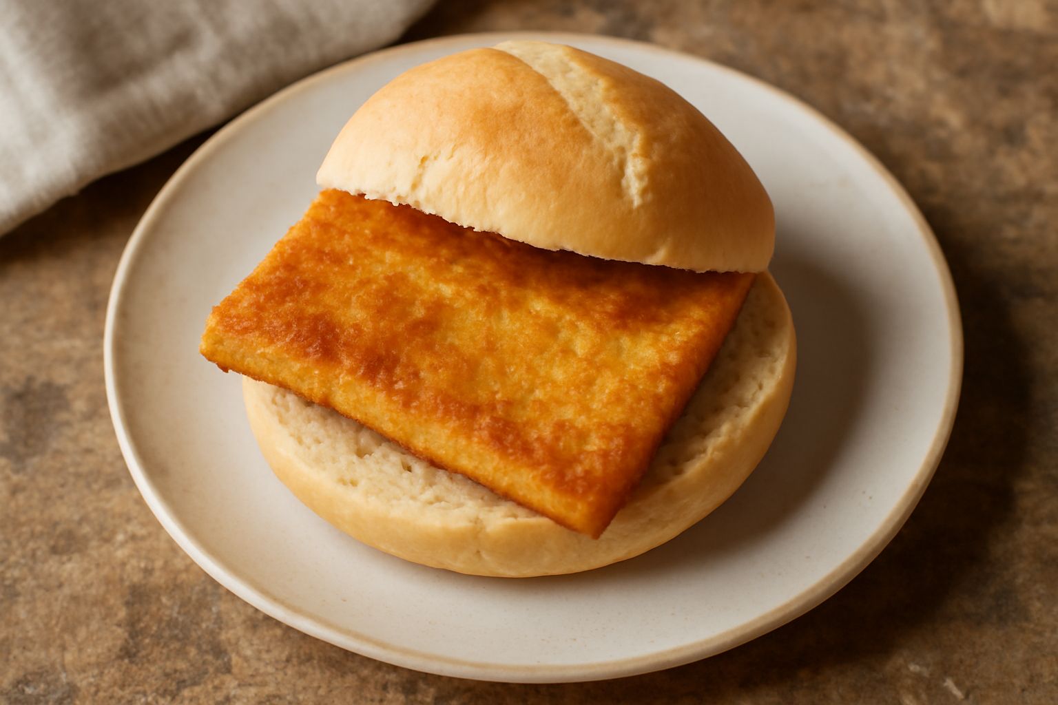 Panelle dorate e croccanti appena fritte, inserite in un panino morbido bianco, condite con limone fresco spremuto e grani di sale grosso, servite su carta bianca