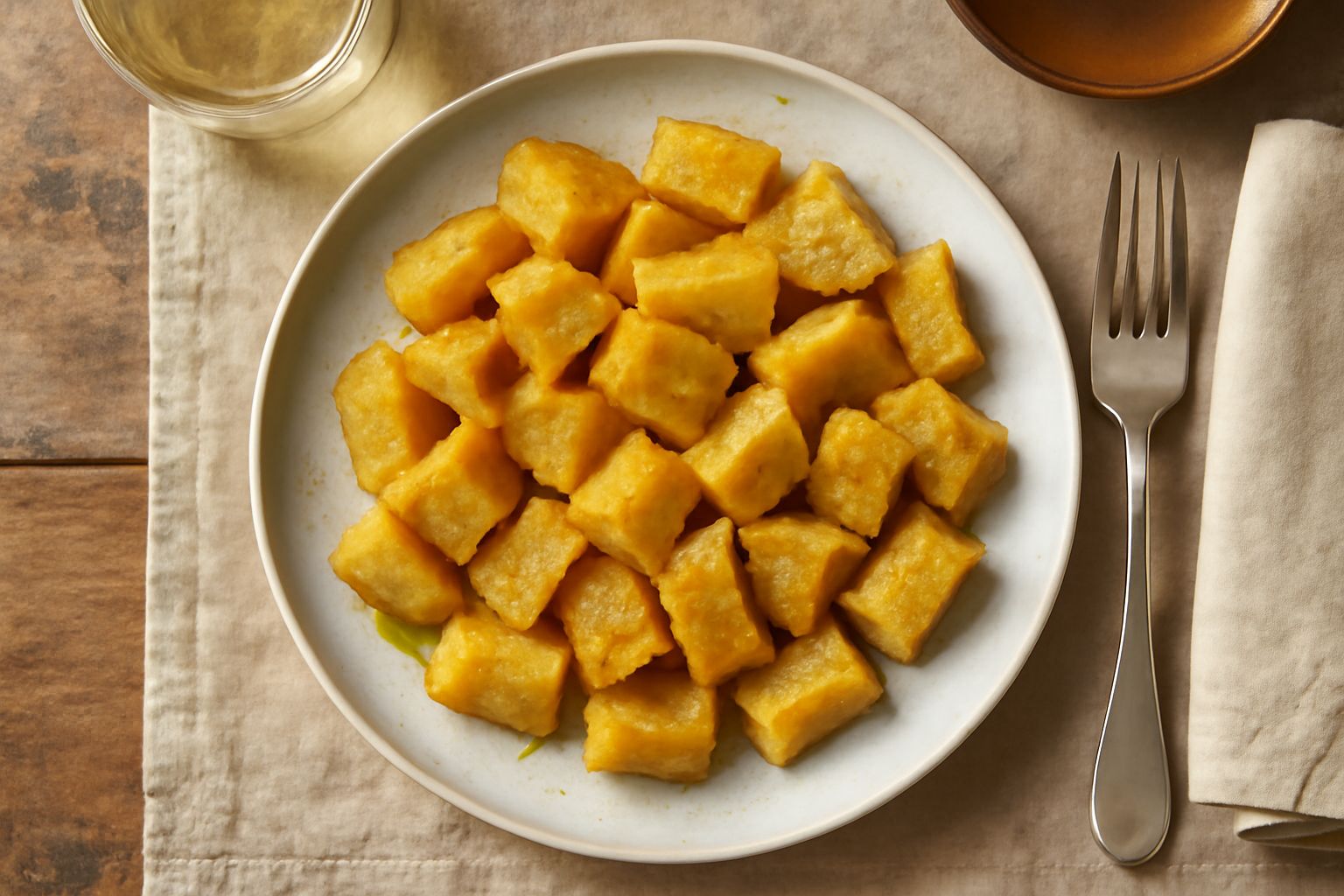 Un piatto bianco ricolmo di panissa cremosa, riso e fagioli rossi ben visibili, con una consistenza densa ma fluida, una cucchiaiata che mostra la cremosità, brodo trasparente tra i chicchi, niente li