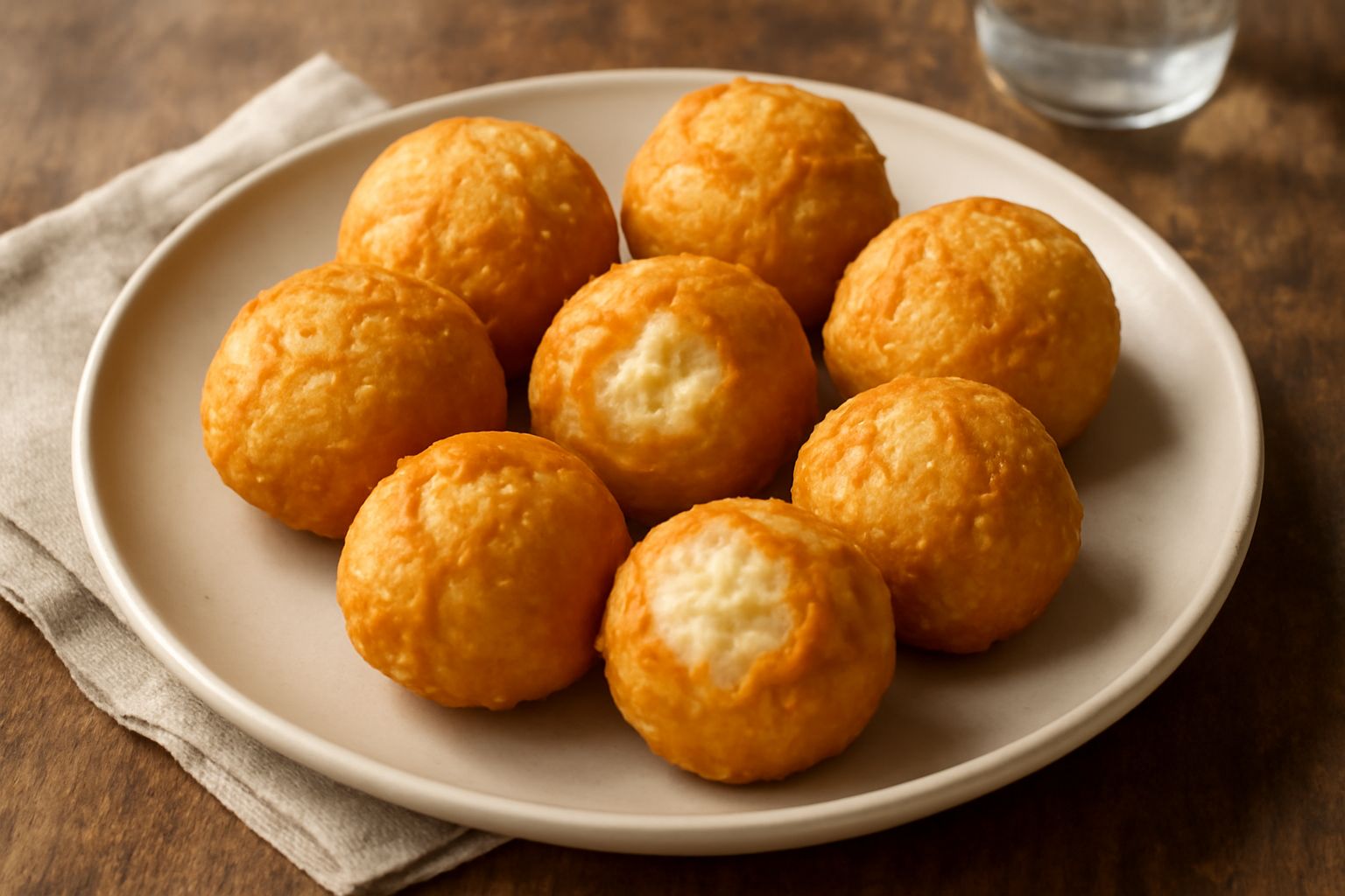 Pardulas dorate e croccanti in superficie su un piatto bianco, spolverate di zucchero a velo, con dentro visibile il ripieno cremoso di ricotta e le tracce di miele dorato