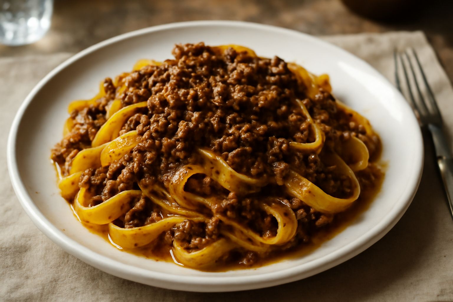 Pasta all'uovo con ragù di lepre