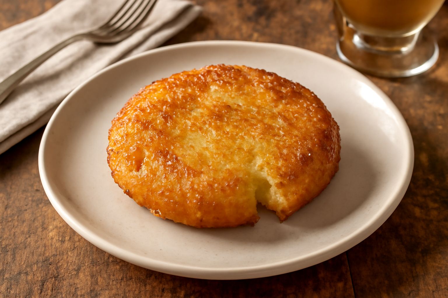 Pastin tarantini dorati e croccanti, appena fritti, disposti su carta assorbente bianca, con formaggio filante visibile nel taglio, vapore ancora percettibile, sfondo neutro grigio