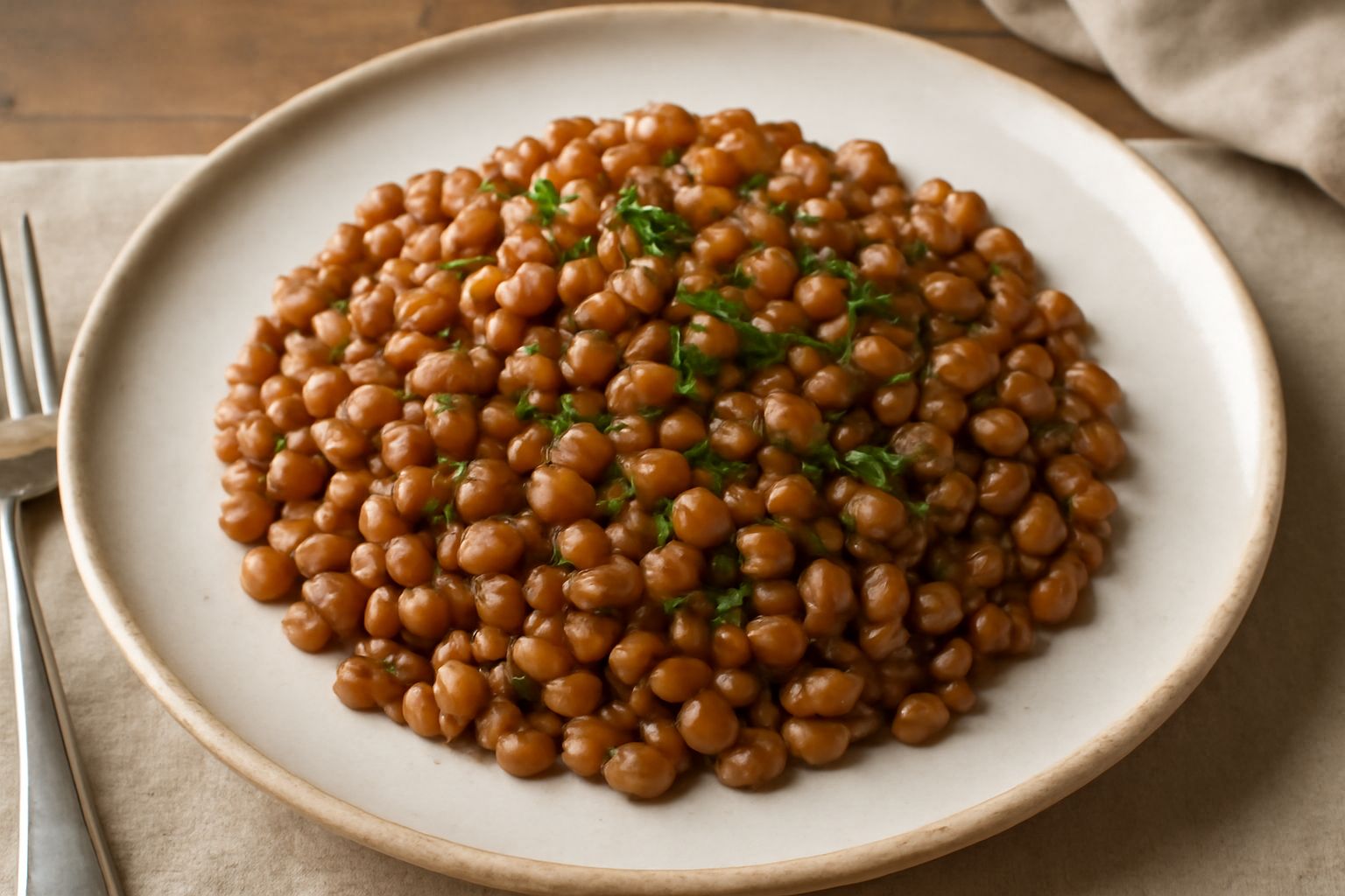 Ciotola di pidone cotto, di colore marrone dorato, con chicchi interi e ben sgranati, condito con olio extravergine di oliva e prezzemolo fresco, su tavolo di legno rustico