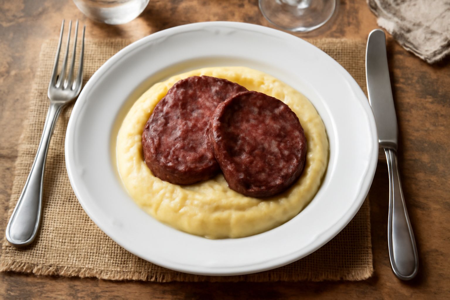 Fette sottili di salame cremasco di colore rosso scuro con grana fine e puntini di lardo visibili, disposte su un piatto bianco con contorno di pane tostato