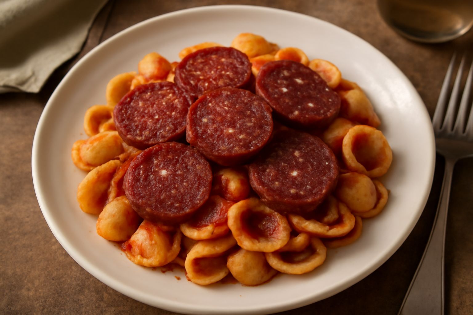 Fette di salame di Gressoney affettato su un tagliere di legno, con colore rosso scuro, marezzatura bianca e riflessi lucidi, accompagnato da un bicchiere di vino rosso
