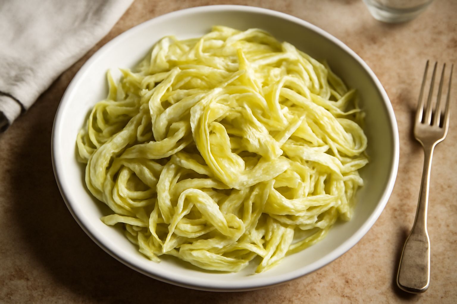 Piatto bianco con insalata di carciofi crudi affettati sottili, di colore bianco crema e verde pallido, conditi con fettine di parmigiano grattugiato, noci tritate sparse in superficie, gocce di olio 
