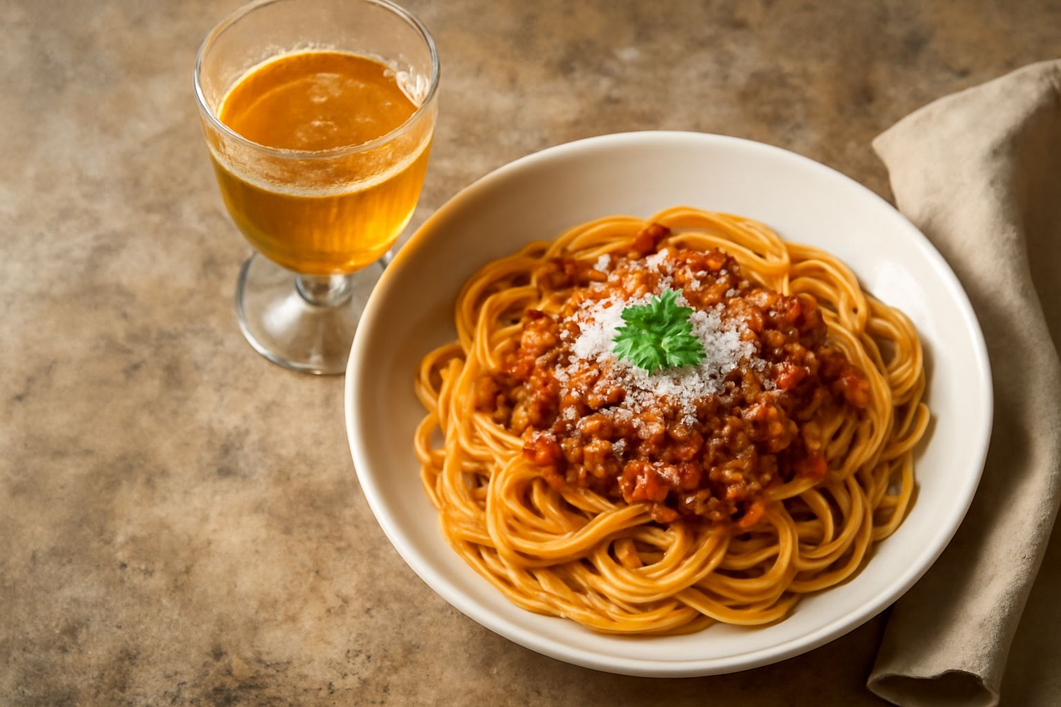 Bicchiere di vetro trasparente con sidro piemontese color ambrato chiaro, leggermente frizzante con piccole bolle visibili, posato su una tavola di legno rustico accanto a mele rosse e gialle intere