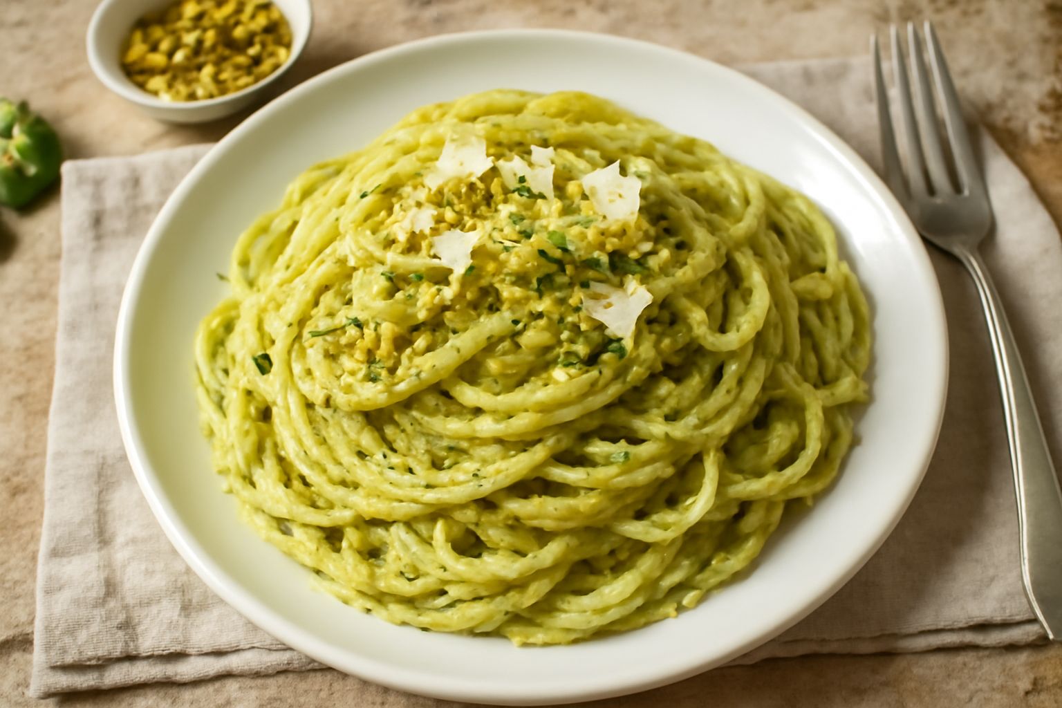 Trenette con salsa di pistacchio