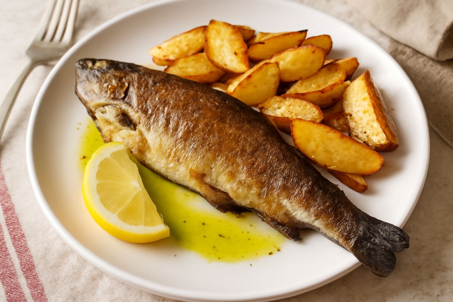 Trota al forno con patate
