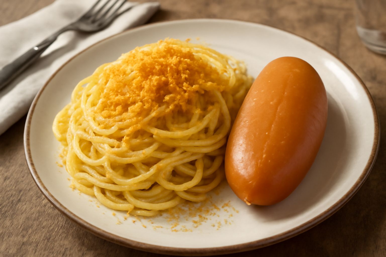Bottarga grattugiata color ambrato su un piatto bianco, accanto a limone tagliato a fette, con un grattugiatore in acciaio e uova intere di bottarga sullo sfondo