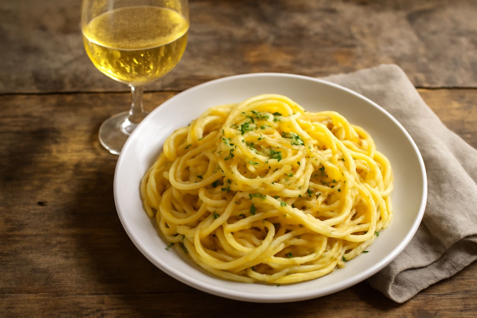 Bicchiere di Moscato Giallo con colore giallo paglierino brillante, servito freddo con cubetti di ghiaccio trasparenti, accompagnato da uva bianca e fiori di sambuco su tavolo di legno chiaro